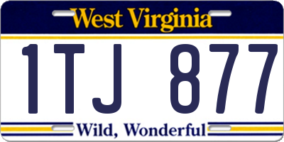 WV license plate 1TJ877