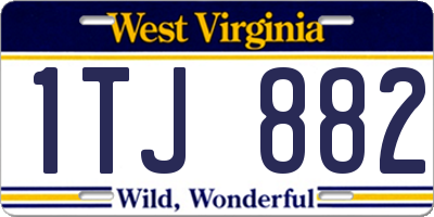 WV license plate 1TJ882