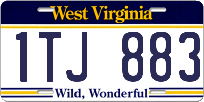 WV license plate 1TJ883