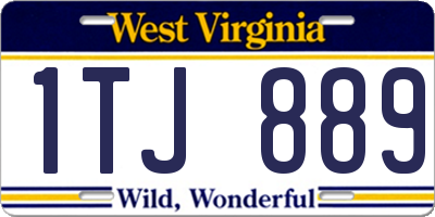WV license plate 1TJ889
