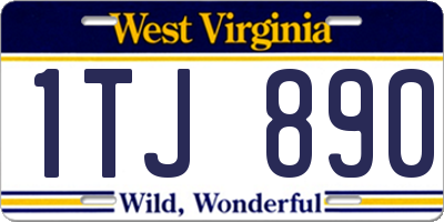 WV license plate 1TJ890