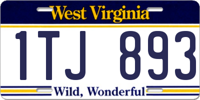 WV license plate 1TJ893