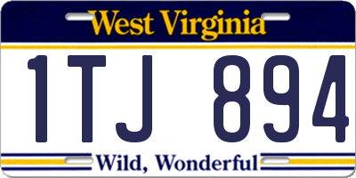 WV license plate 1TJ894