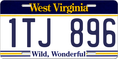 WV license plate 1TJ896