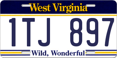 WV license plate 1TJ897