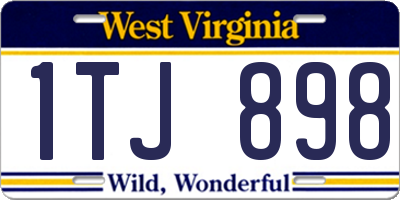 WV license plate 1TJ898