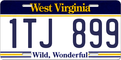 WV license plate 1TJ899