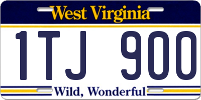 WV license plate 1TJ900