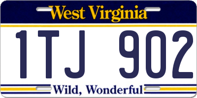 WV license plate 1TJ902