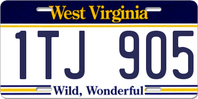 WV license plate 1TJ905