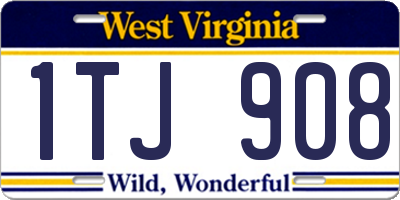 WV license plate 1TJ908