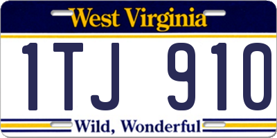 WV license plate 1TJ910