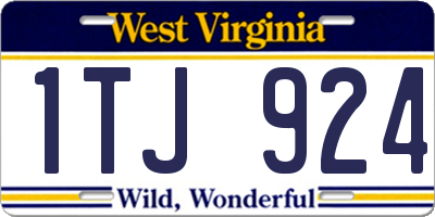 WV license plate 1TJ924