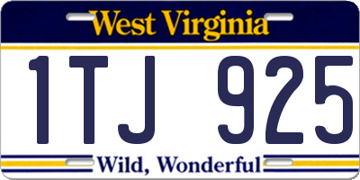 WV license plate 1TJ925