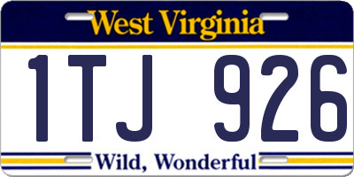 WV license plate 1TJ926