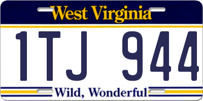WV license plate 1TJ944