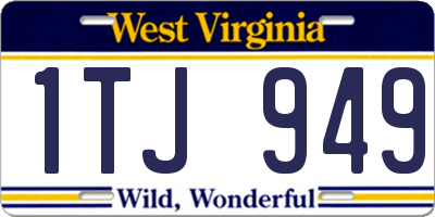 WV license plate 1TJ949
