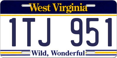 WV license plate 1TJ951