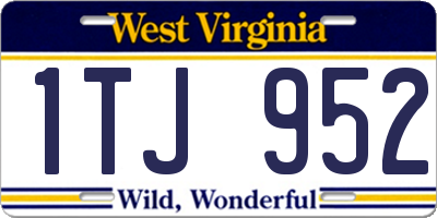 WV license plate 1TJ952