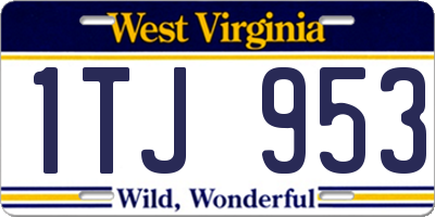 WV license plate 1TJ953