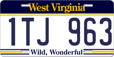 WV license plate 1TJ963