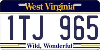 WV license plate 1TJ965