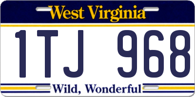 WV license plate 1TJ968