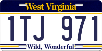 WV license plate 1TJ971