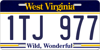 WV license plate 1TJ977