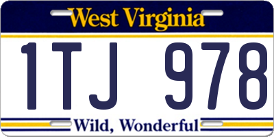WV license plate 1TJ978