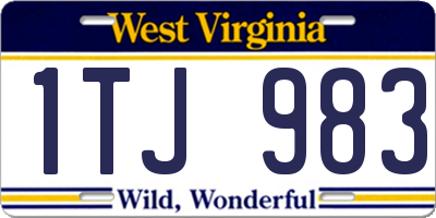 WV license plate 1TJ983
