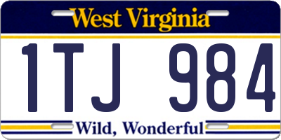 WV license plate 1TJ984