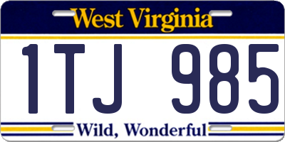 WV license plate 1TJ985