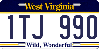 WV license plate 1TJ990