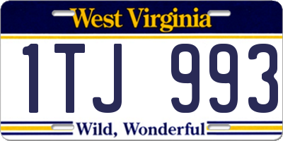 WV license plate 1TJ993