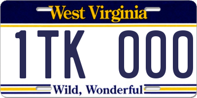 WV license plate 1TK000