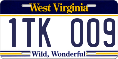 WV license plate 1TK009