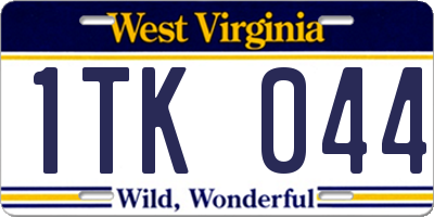 WV license plate 1TK044