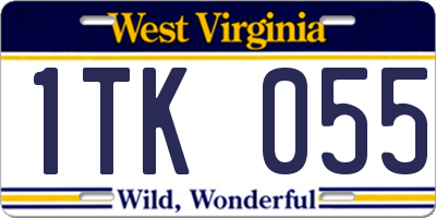 WV license plate 1TK055
