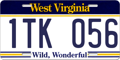 WV license plate 1TK056