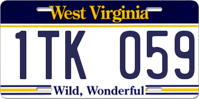 WV license plate 1TK059