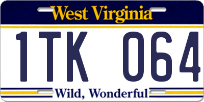 WV license plate 1TK064