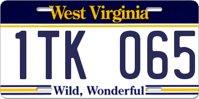 WV license plate 1TK065