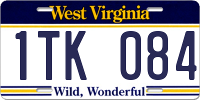 WV license plate 1TK084