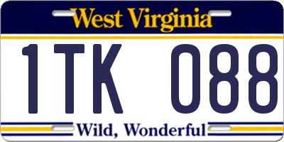 WV license plate 1TK088