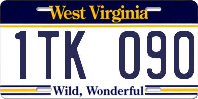 WV license plate 1TK090