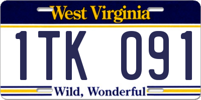 WV license plate 1TK091