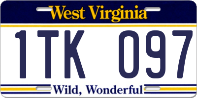 WV license plate 1TK097