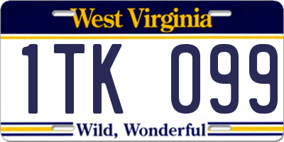 WV license plate 1TK099