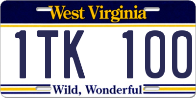 WV license plate 1TK100